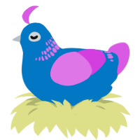 Blueberry, a sapphire and orchid chicken with a neck-band pattern