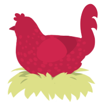 bloodclot, a crimson chicken with a speckle pattern