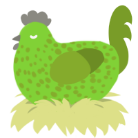 (unnamed), a grass and chartreuse chicken with a speckle pattern