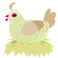 (unnamed), a apple and beige chicken with a lace pattern