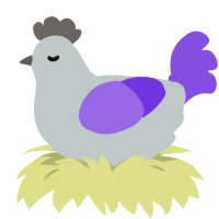 (unnamed), a silver and blurple chicken