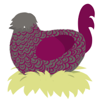 xyx grey, a grey and wine chicken with a double-lace pattern