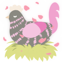 July, a ash and pink chicken with a bar pattern
