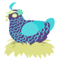 Galaxy Jelly, a overcast and aqua chicken with a lace pattern