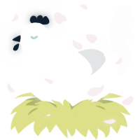 A white and mist chicken with a double-lace pattern