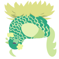 A turquoise and gluppy chicken with a lace pattern