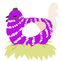 (unnamed), a amethyst and cream chicken with a bar pattern