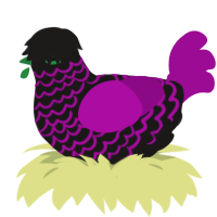 A sable and plum chicken with a lace pattern