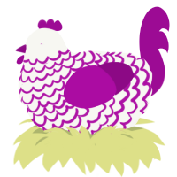 (unnamed), a white and plum chicken with a lace pattern
