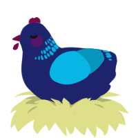 (unnamed), a navy and cerulean chicken with a neck-band pattern