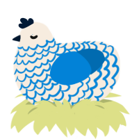 (unnamed), a cream and sapphire chicken with a lace pattern