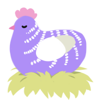(unnamed), a lilac and white chicken with a half-bar pattern