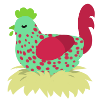 allergies, a spring and crimson chicken with a speckle pattern