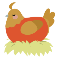 (unnamed), a vermilion and gold chicken with a head pattern