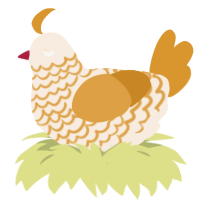 (unnamed), a cream and orange chicken with a lace pattern