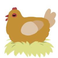 A gold and beige chicken