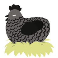 Fallenxvn, a grey and black chicken with a lace pattern