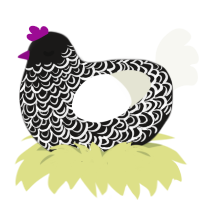(unnamed), a sable and white chicken with a double-lace pattern