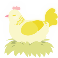 Halo, a cream and yellow chicken with a neck-band pattern