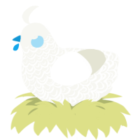 Bluefoot, a white chicken with a double-lace pattern