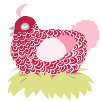 apple pie, a crimson and rose chicken with a double-lace pattern
