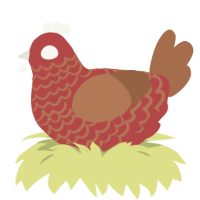 (unnamed), a red and brown chicken with a lace pattern