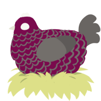(unnamed), a wine and grey chicken with a lace pattern