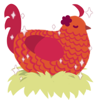 Chili pepper, a vermilion and crimson chicken with a lace pattern