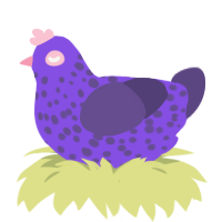 (unnamed), a blurple and overcast chicken with a speckle pattern