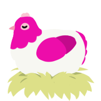 (unnamed), a white and fuchsia chicken with a head pattern