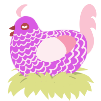A orchid and rose chicken with a lace pattern