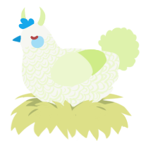 A white and apple chicken with a double-lace pattern