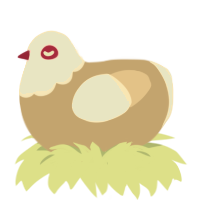 A beige and cream chicken with a head pattern