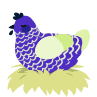 (unnamed), a indigo and apple chicken with a lace pattern