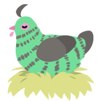 Reverse Miku2, a spring and grey chicken with a bar pattern