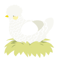 𝐸𝓂𝓂𝑒𝓁𝒾𝓃𝑒, a white chicken with a lace pattern