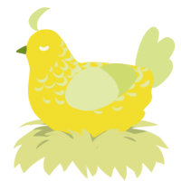 lemon, a yellow and lemon chicken with a half-lace pattern