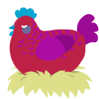 (unnamed), a crimson and plum chicken with a half-lace pattern