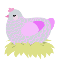 (unnamed), a mist and lavender chicken with a lace pattern