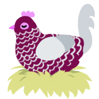 A wine and mist chicken with a lace pattern
