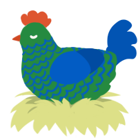 (unnamed), a viridian and ultramarine chicken with a lace pattern
