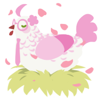 piiinnnkkkk, a white and pink chicken with a half-lace pattern