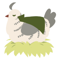 Rhine, a cream and ash chicken with a half-bar pattern