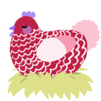 (unnamed), a crimson and rose chicken with a lace pattern