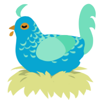 (unnamed), a cerulean and mint chicken with a half-lace pattern