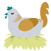 A mist and gold chicken with a neck-band pattern