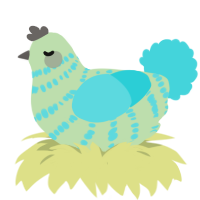 (unnamed), a gluppy and aqua chicken with a bar pattern