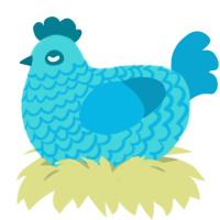 Pool water, a aqua and cerulean chicken with a lace pattern