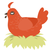 (unnamed), a vermilion chicken with a half-lace pattern