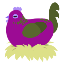 joker jr, a plum and olive chicken with a neck-speckle pattern